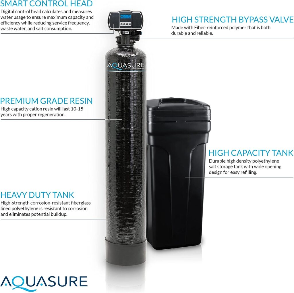 Aquasure Whole House Water Softener/Reverse Osmosis Drinking Water Filter Bundle (48,000 Grains)