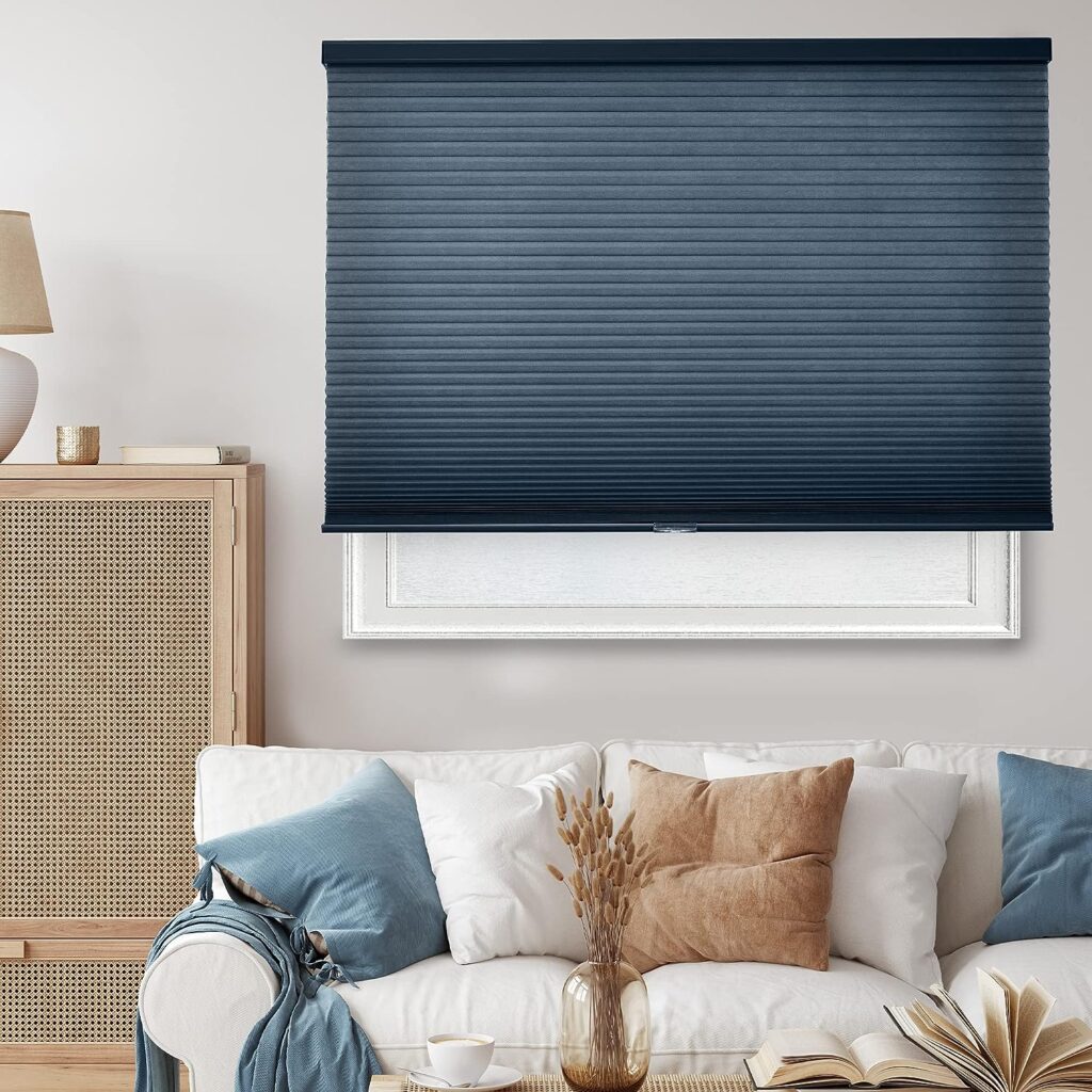 CHICOLOGY Cellular Shades , Window Blinds Cordless , Blinds for Windows , Window Shades for Home , Window Coverings , Cellular Blinds , Door Blinds , Morning Ocean, 46W X 48H
