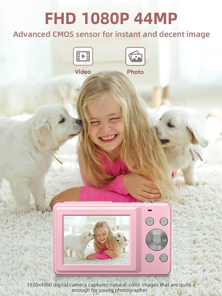 Digital Camera, FHD 1080P Camera for Kids Digital Point and Shoot Camera with 16X Zoom Anti Shake, Compact Small Camera for Boys Girls Kids