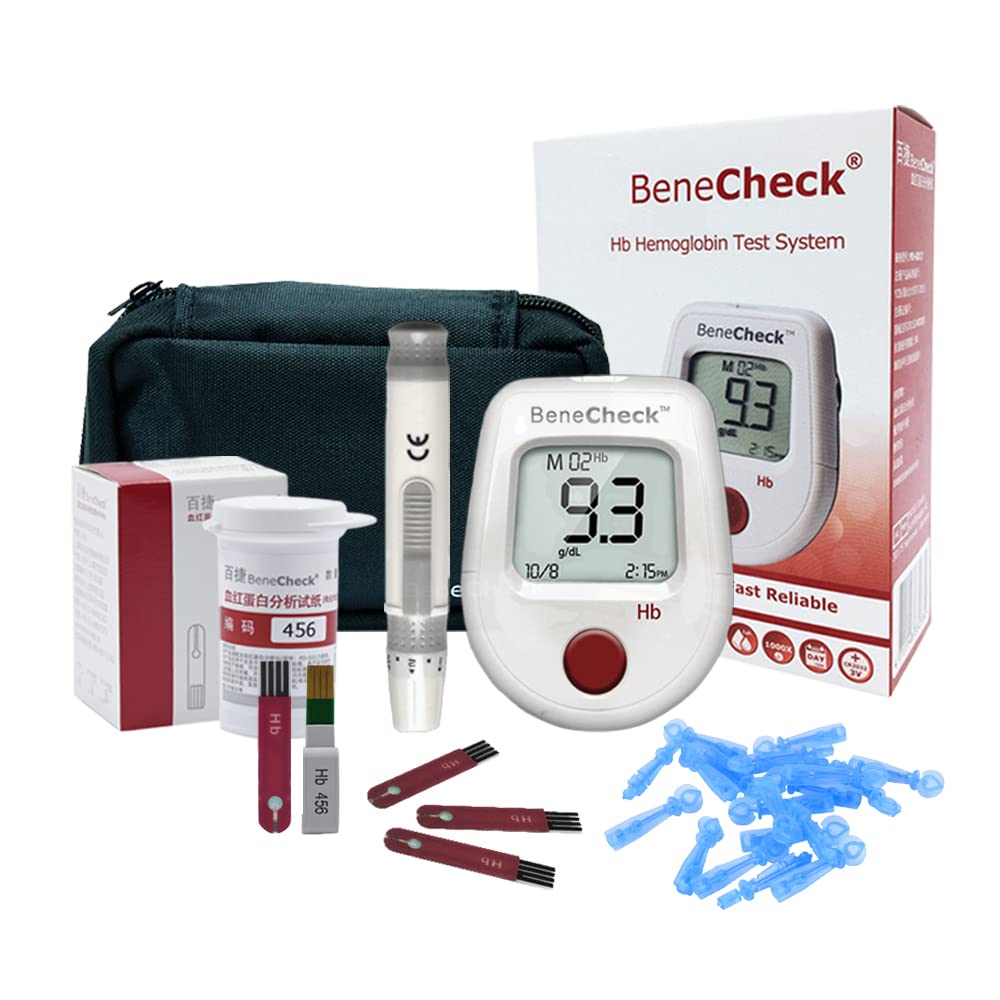 Best At Home Hemoglobin Test Kit - Hemoglobin Test Meter Kit Hemoglobin Meter Hemoglobin Test Kit Anemia Monitor includes 25pcs Test Strips
