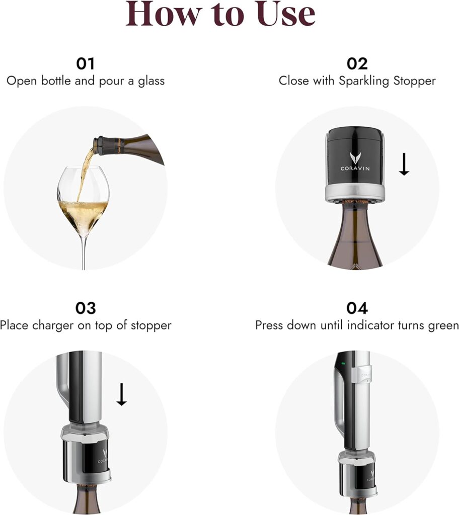 Coravin Sparkling Stoppers - Preserve Sparkling Wine for 4 Weeks- For Coravin Sparkling Wine Preservation System - For Champagne and Other Sparkling Wines - 2 Stoppers