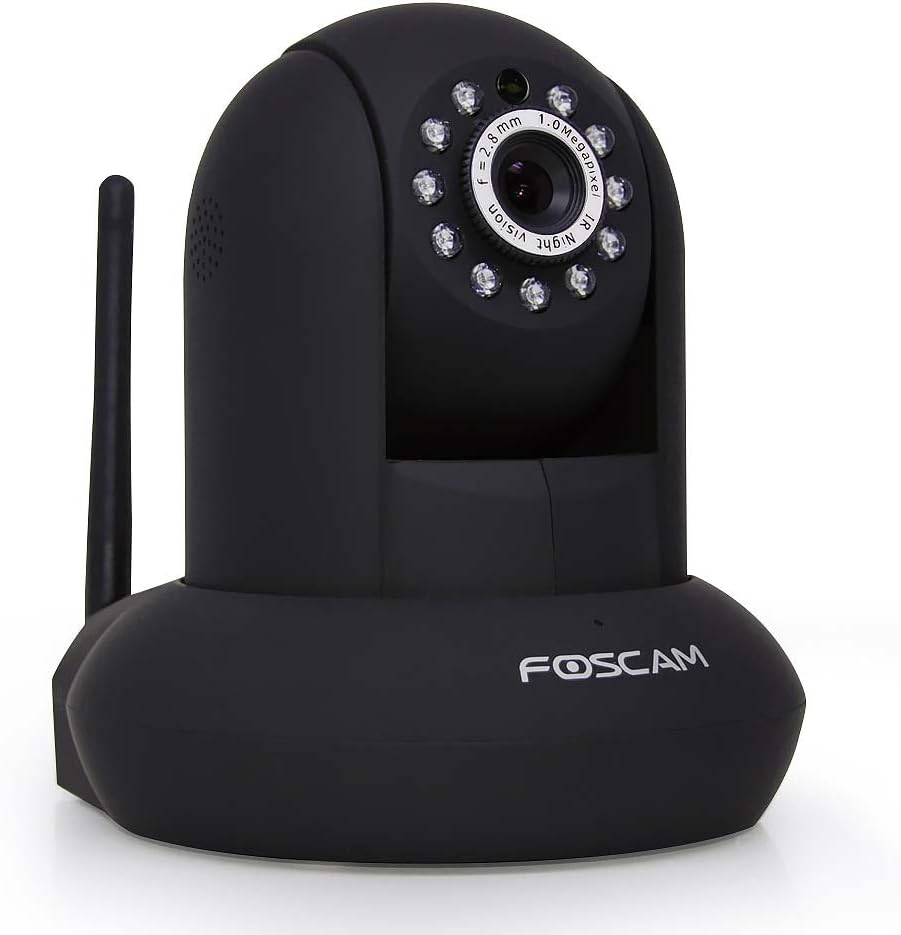 Foscam FI9821W Indoor Pan/Tilt H.264 720p Wireless IP Camera, 1/4 Color CMOS Sensor, F: 2.8mm F:2.4 (IR Lens), IEEE 802.11b/g/n Wireless Connectivity, Black (Discontinued by Manufacturer)