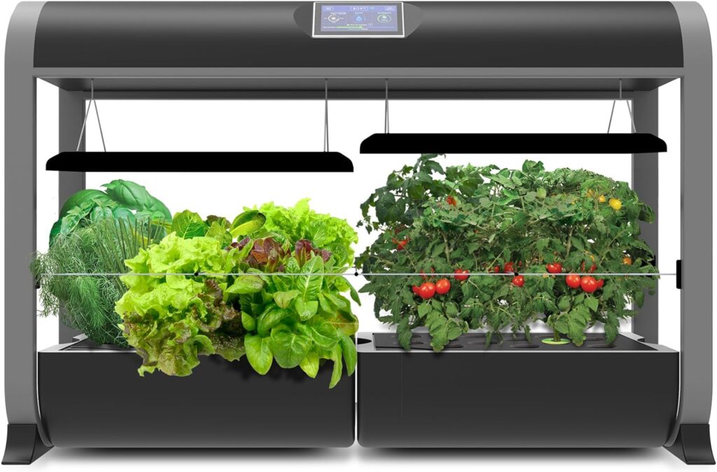 AeroGarden Farm 24Plus with Salad Bar Seed Pod Kit - Indoor Garden with LED Grow Light, Black