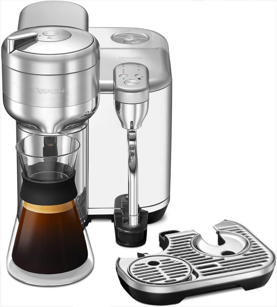 Breville Nespresso Vertuo Creatista Single Serve Coffee Maker, Espresso Machine, BVE850BSS - Brushed Stainless Steel, Medium