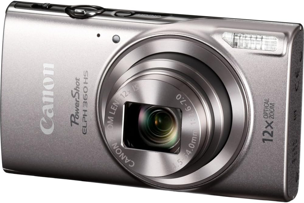 Canon PowerShot ELPH 360 Digital Camera w/ 12x Optical Zoom and Image Stabilization - Wi-Fi  NFC Enabled (Silver)