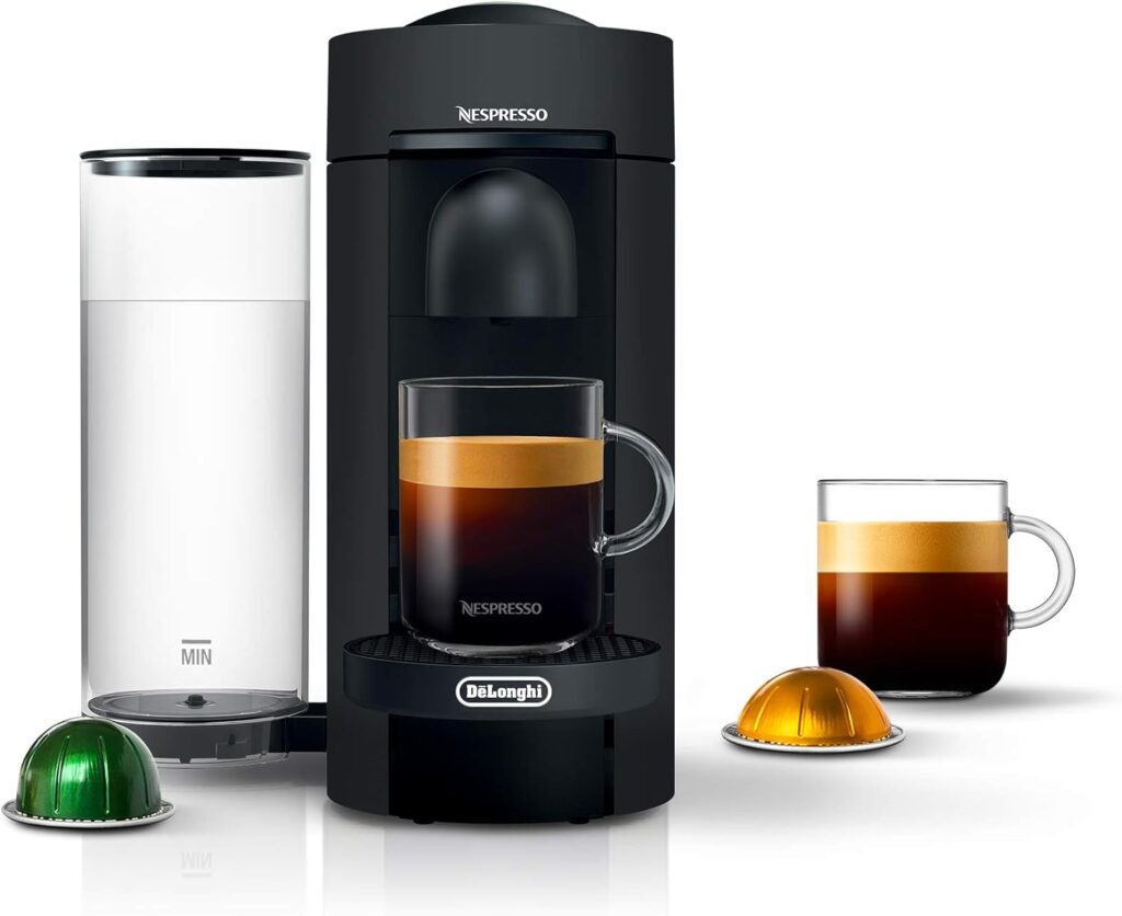 Nespresso VertuoPlus Coffee and Espresso Machine by DeLonghi, 38 ounces, Matte Black
