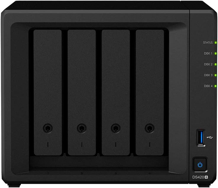 Synology DiskStation DS420+ NAS Server for Business with Celeron CPU, 6GB Memory, 16TB HDD Storage, DSM Operating System