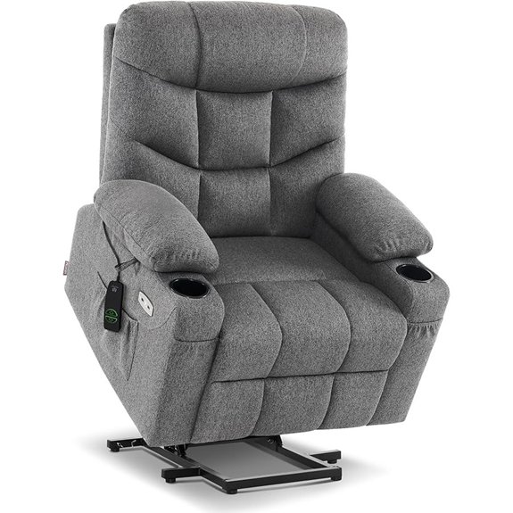 MCombo Power Lift Recliner with Extended Footrest Gray